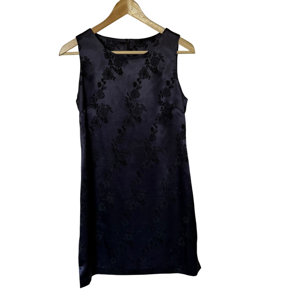 Single Noble Shift Dress Women Medium Purple Exc. Floral Satin Jacquard 2165